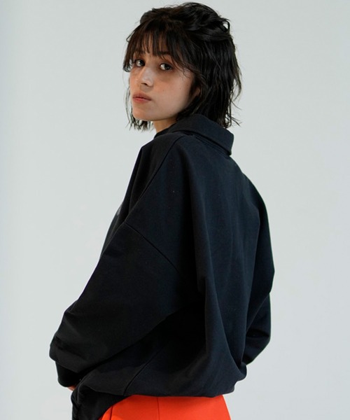 ROXY(ロキシー)の「ROXY/ロキシー 長袖ポロシャツ オーバーサイズ RPO241033M(ポロシャツ・レディース・オフホワイト/ブラック/グリーン・L/M)」の21枚目の写真
