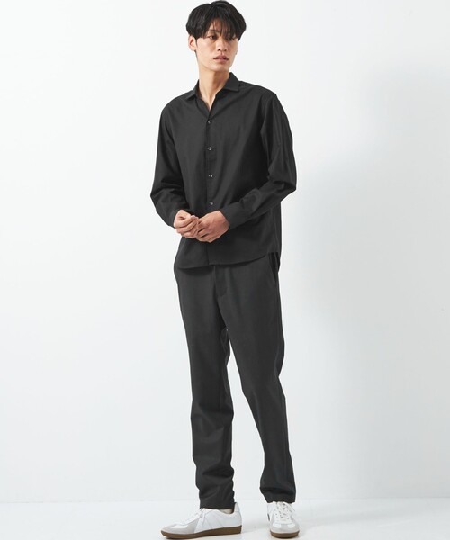 green label relaxing（グリーンレーベルリラクシング）の「【WEB限定】JUSTFIT コットン 麻 ワイド カラー 長袖 シャツ（シャツ/ブラウス・メンズ・ホワイト/ブラック/モカ・L/M/S/XL）」の7枚目の写真