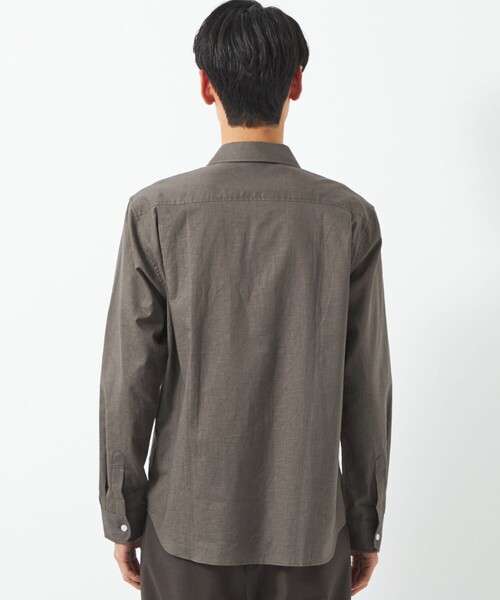 green label relaxing（グリーンレーベルリラクシング）の「【WEB限定】JUSTFIT コットン 麻 ワイド カラー 長袖 シャツ（シャツ/ブラウス・メンズ・ホワイト/ブラック/モカ・L/M/S/XL）」の10枚目の写真