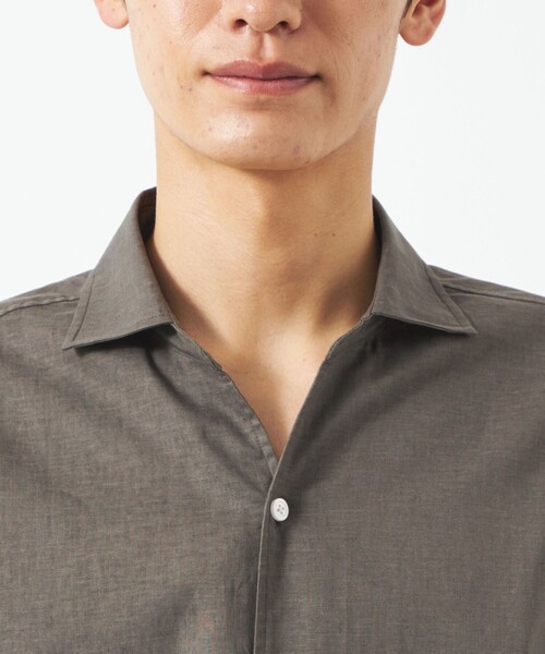green label relaxing（グリーンレーベルリラクシング）の「【WEB限定】JUSTFIT コットン 麻 ワイド カラー 長袖 シャツ（シャツ/ブラウス・メンズ・ホワイト/ブラック/モカ・L/M/S/XL）」の11枚目の写真