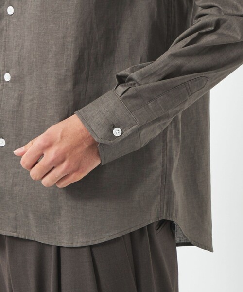 green label relaxing（グリーンレーベルリラクシング）の「【WEB限定】JUSTFIT コットン 麻 ワイド カラー 長袖 シャツ（シャツ/ブラウス・メンズ・ホワイト/ブラック/モカ・L/M/S/XL）」の12枚目の写真