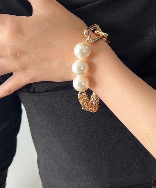 STUDIOUS（ステュディオス）の「【LOHME/ローム】Pearl Mix Chain Bracelet/パールミックスチェーンブレスレット（ブレスレット・レディース・シルバー/ゴールド・FREE）」の4枚目の写真