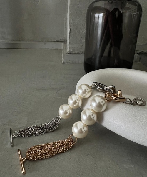 STUDIOUS（ステュディオス）の「【LOHME/ローム】Pearl Mix Chain Bracelet/パールミックスチェーンブレスレット（ブレスレット・レディース・シルバー/ゴールド・FREE）」の6枚目の写真