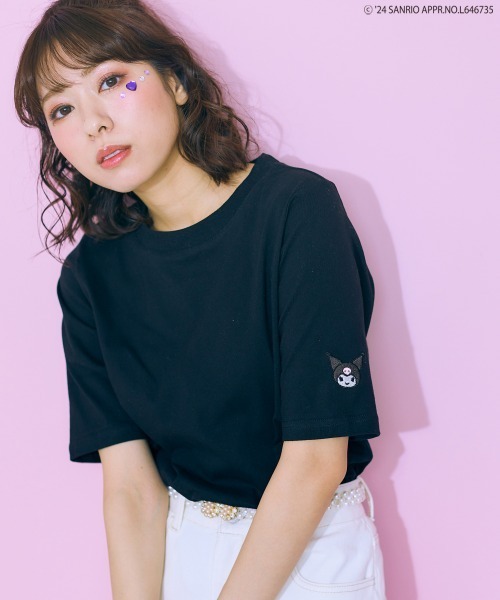 marun（マルン）の「＜大きいサイズ＞ サンリオキャラクター刺繍トップス marun（Tシャツ/カットソー・レディース・イエロー系/ブラック系/ホワイト系・L/LL/3L/4L/5L）」の2枚目の写真