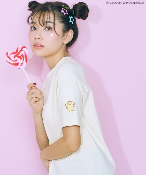 marun（マルン）の「＜大きいサイズ＞ サンリオキャラクター刺繍トップス marun（Tシャツ/カットソー・レディース・イエロー系/ブラック系/ホワイト系・L/LL/3L/4L/5L）」の3枚目の写真