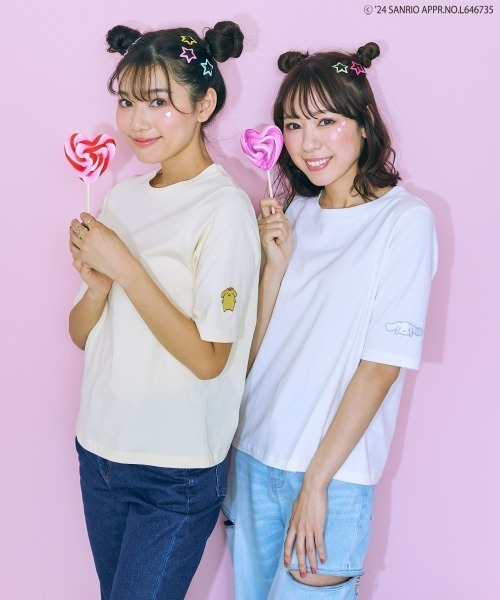 marun（マルン）の「＜大きいサイズ＞ サンリオキャラクター刺繍トップス marun（Tシャツ/カットソー・レディース・イエロー系/ブラック系/ホワイト系・L/LL/3L/4L/5L）」の7枚目の写真