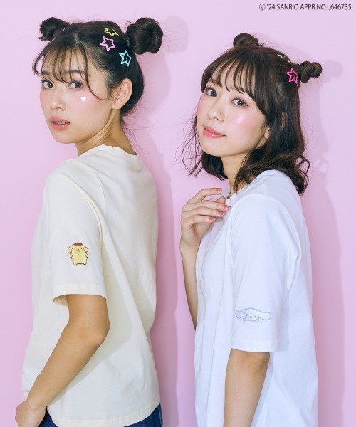 marun（マルン）の「＜大きいサイズ＞ サンリオキャラクター刺繍トップス marun（Tシャツ/カットソー・レディース・イエロー系/ブラック系/ホワイト系・L/LL/3L/4L/5L）」の11枚目の写真