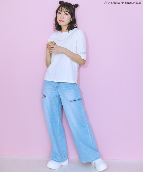 marun（マルン）の「＜大きいサイズ＞ サンリオキャラクター刺繍トップス marun（Tシャツ/カットソー・レディース・イエロー系/ブラック系/ホワイト系・L/LL/3L/4L/5L）」の22枚目の写真