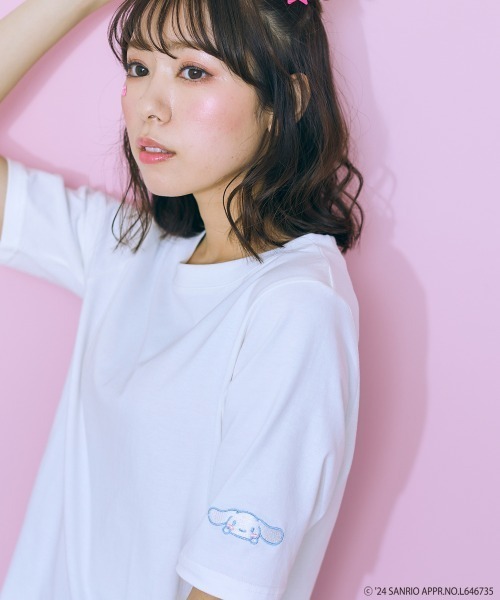 marun（マルン）の「＜大きいサイズ＞ サンリオキャラクター刺繍トップス marun（Tシャツ/カットソー・レディース・イエロー系/ブラック系/ホワイト系・L/LL/3L/4L/5L）」の14枚目の写真