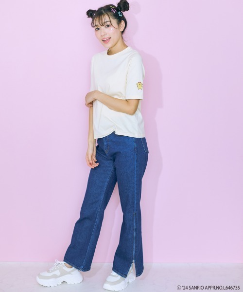marun（マルン）の「＜大きいサイズ＞ サンリオキャラクター刺繍トップス marun（Tシャツ/カットソー・レディース・イエロー系/ブラック系/ホワイト系・L/LL/3L/4L/5L）」の10枚目の写真