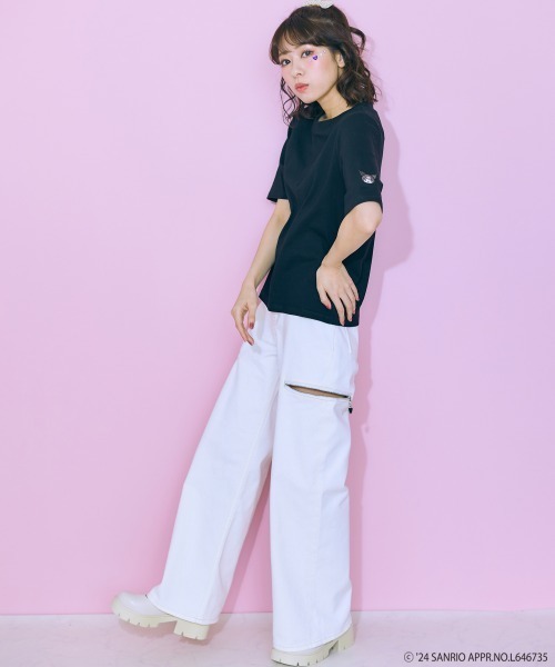marun（マルン）の「＜大きいサイズ＞ サンリオキャラクター刺繍トップス marun（Tシャツ/カットソー・レディース・イエロー系/ブラック系/ホワイト系・L/LL/3L/4L/5L）」の9枚目の写真