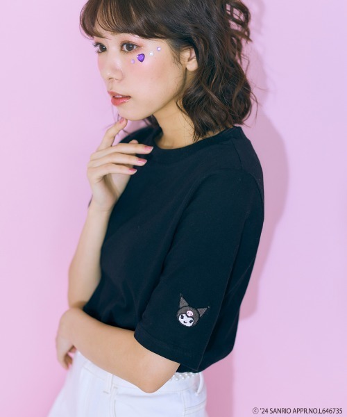 marun（マルン）の「＜大きいサイズ＞ サンリオキャラクター刺繍トップス marun（Tシャツ/カットソー・レディース・イエロー系/ブラック系/ホワイト系・L/LL/3L/4L/5L）」の15枚目の写真