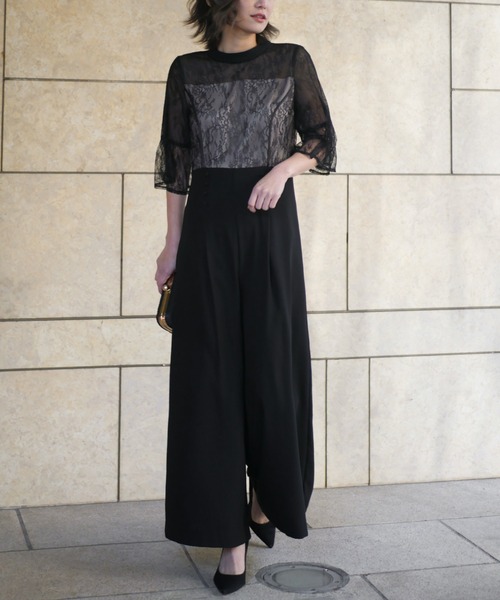 My shawty(マイシャウティー)の「lace top pants dress(パンツドレス)」 - WEAR My shawty(マイシャウティー)の「lace top pants dress(パンツドレス)」 - WEAR