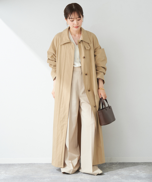 Plage ステンカラーコート　SALT COTTON ベージュ　34サイズ Plage ステンカラーコート SALT COTTON ベージュ 34サイズ