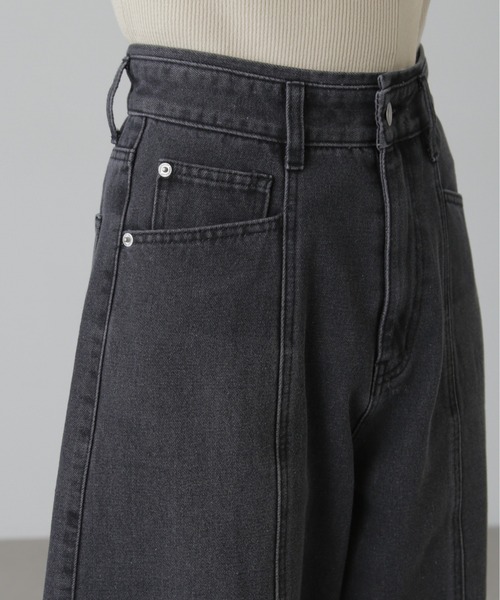 FREE'S MART（フリーズマート）の「【3サイズ展開XS-M】パネルエッグワイドデニムパンツ【低身長サイズ有】（デニムパンツ・レディース・ワンウォッシュ/ケミカルウォッシュ/ブラック系その他・MEDIUM/X-SMALL/SMALL）」の19枚目の写真
