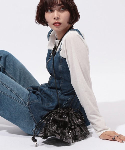 PAGEBOY（ページボーイ）の「CasseliniフリルスパンコールBAG（ショルダーバッグ・レディース・ピンク系その他/ブラック・FREE）」の8枚目の写真