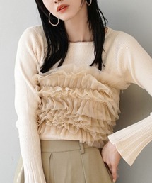 【贅沢チュールで華やかに仕上げる。】 ボリュームフラッフィー ビスチェ