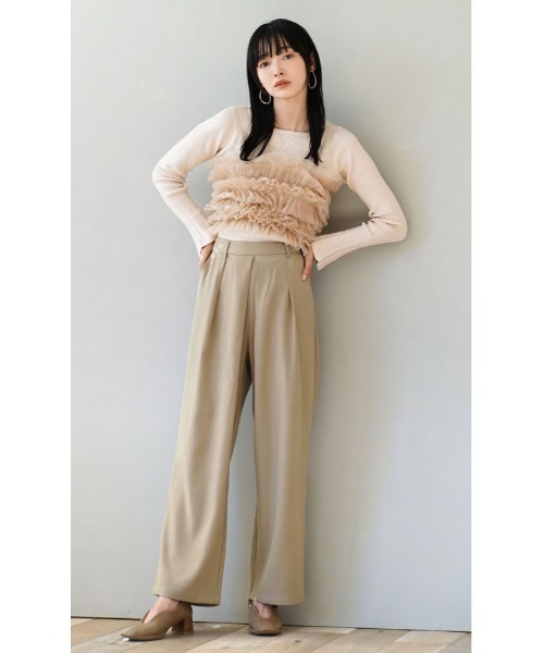 e-zakkamania stores（イーザッカマニアストアーズ）の「【贅沢チュールで華やかに仕上げる。】 ボリュームフラッフィー ビスチェ（ベスト・レディース・ベージュ/ブラック/グレー/レッド・M）」の10枚目の写真