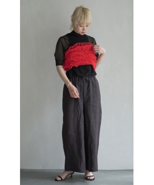 e-zakkamania stores（イーザッカマニアストアーズ）の「【贅沢チュールで華やかに仕上げる。】 ボリュームフラッフィー ビスチェ（ベスト・レディース・ベージュ/ブラック/グレー/レッド・M）」の19枚目の写真