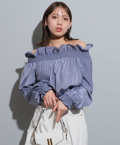 MI☆☆！最終値下げ‼︎マイストラーダ シャーリングオフショルブラウス Mystrada - マイストラーダ ♡シャーリングオフショルブラウスの通販