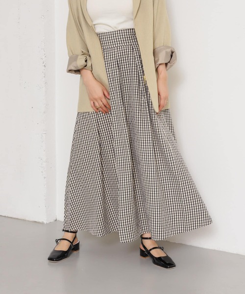 SENSE OF PLACE by URBAN RESEARCH（センスオブプレイスバイアーバンリサーチ）の「チェックボリュームスカート（スカート・レディース・ホワイト系その他/ブルー系その他/イエロー系その他・ONE）」の2枚目の写真