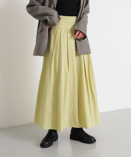 SENSE OF PLACE by URBAN RESEARCH（センスオブプレイスバイアーバンリサーチ）の「チェックボリュームスカート（スカート・レディース・ホワイト系その他/ブルー系その他/イエロー系その他・ONE）」の18枚目の写真