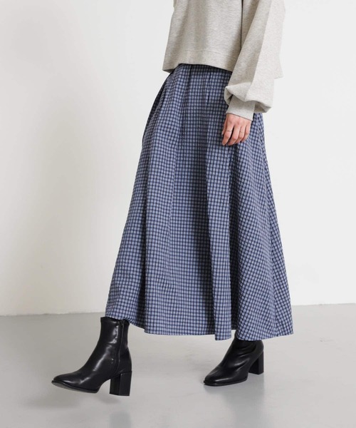 SENSE OF PLACE by URBAN RESEARCH（センスオブプレイスバイアーバンリサーチ）の「チェックボリュームスカート（スカート・レディース・ホワイト系その他/ブルー系その他/イエロー系その他・ONE）」の10枚目の写真