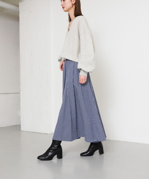 SENSE OF PLACE by URBAN RESEARCH（センスオブプレイスバイアーバンリサーチ）の「チェックボリュームスカート（スカート・レディース・ホワイト系その他/ブルー系その他/イエロー系その他・ONE）」の9枚目の写真