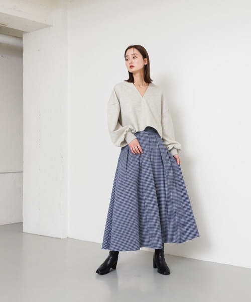 SENSE OF PLACE by URBAN RESEARCH（センスオブプレイスバイアーバンリサーチ）の「チェックボリュームスカート（スカート・レディース・ホワイト系その他/ブルー系その他/イエロー系その他・ONE）」の8枚目の写真