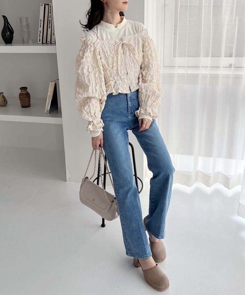 one after another NICE CLAUP（ワンアフターアナザーナイスクラップ）の「【SMサイズ展開】美脚ストレッチデニム（デニムパンツ・レディース・ブルー/ライトブルー/ブラック/ピンク・SMALL/MEDIUM）」の16枚目の写真