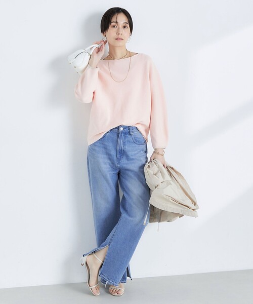 NOLLEY'Sフワフワクルーネックジャケット　手洗い可 NOLLEY'S（ノーリーズ）の「フワフワクルーネックジャケット