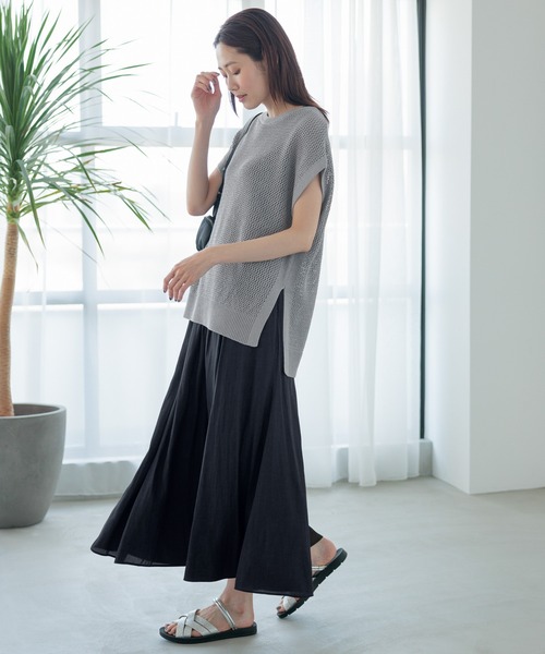 セール】さらさらリラックスフレアワイドパンツ/975427（その他