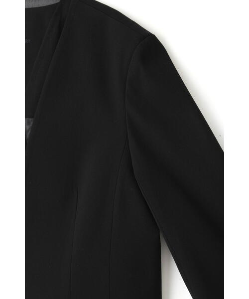 JILLSTUART ホワイト ノーカラージャケット S JILL by JILL STUART｜フェイクファーノーカラージャケット