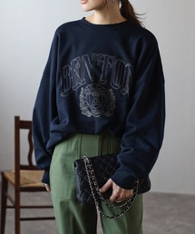 Bonjour Sagan | 白抜きカレッジロゴ刺繍BIGスウェット(スウェット)