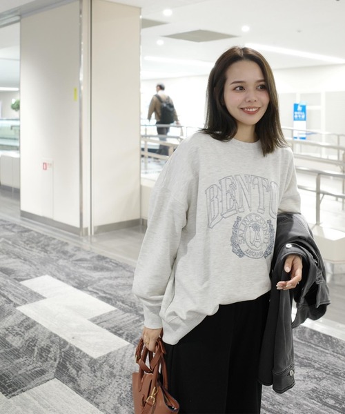 セール】白抜きカレッジロゴ刺繍BIGスウェット（スウェット）｜Bonjour