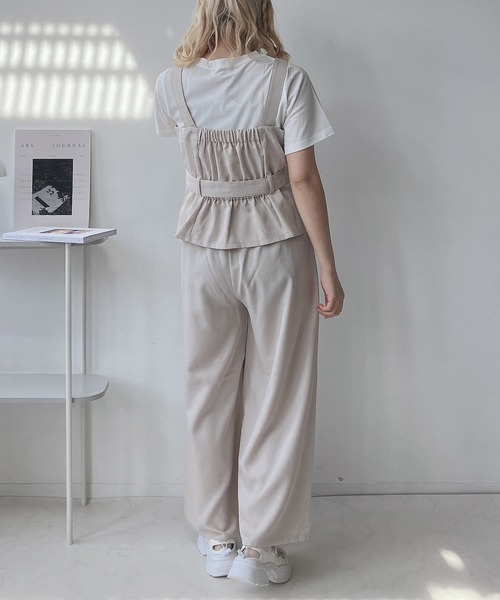 AS KNOW AS plus（アズノゥアズプラス）の「◎ビスチェとパンツとTシャツ 3点セット（セットアップ・レディース・アイボリー/ブラック/グレー系その他/グレー/モカ/モスグリーン/ブラウン・FREE）」の10枚目の写真