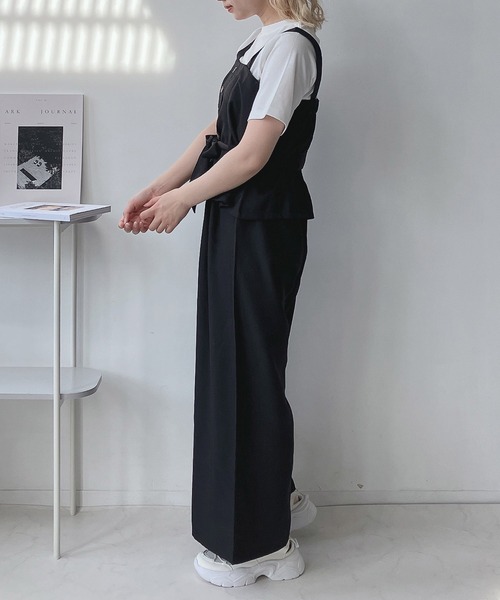 AS KNOW AS plus（アズノゥアズプラス）の「◎ビスチェとパンツとTシャツ 3点セット（セットアップ・レディース・アイボリー/ブラック/グレー系その他/グレー/モカ/モスグリーン/ブラウン・FREE）」の18枚目の写真