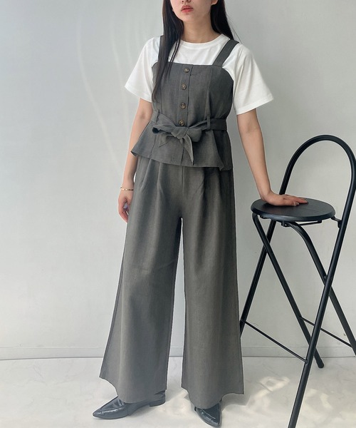セール】◎ビスチェとパンツとTシャツ 3点セット（セットアップ）｜AS