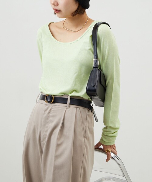PUBLUX(パブリュクス)の「PUBLUX/パブリュクス タックワイドスラックスパンツ 限定展開(スラックス・レディース・ブラック/ベージュ/グレー・S/M)」の5枚目の写真