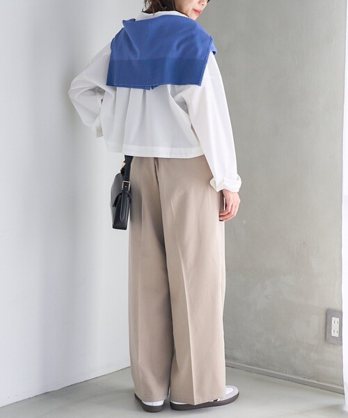 PUBLUX(パブリュクス)の「PUBLUX/パブリュクス タックワイドスラックスパンツ 限定展開(スラックス・レディース・ブラック/ベージュ/グレー・S/M)」の17枚目の写真