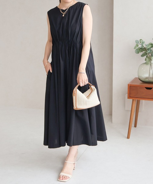 Social GIRL（ソーシャルガール）の「フロントタックワンピース（ワンピース・レディース・オフホワイト/ブルー/ブラック・M）」の2枚目の写真