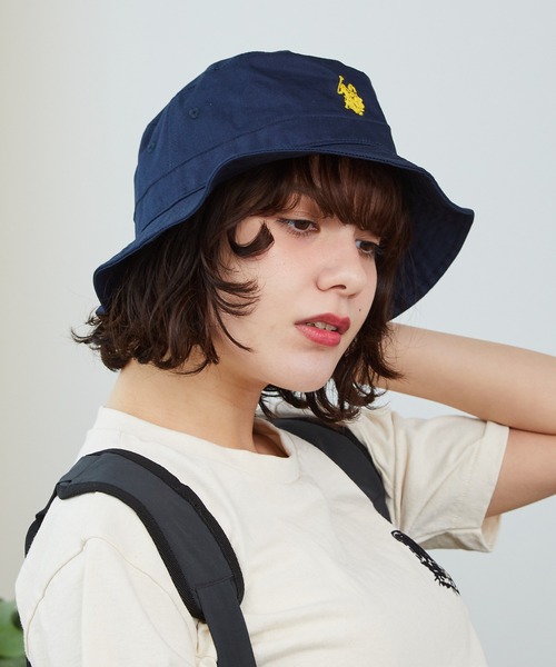 U.S. POLO ASSN.（ユーエスポロアッスン）の「U.S. POLO ASSN./ユーエスポロアッスン バケットハット（ハット・メンズ・ブラック/ベージュ/オフホワイト/インディゴブルー/ライトインディゴブルー/ネイビー・FREE）」の4枚目の写真