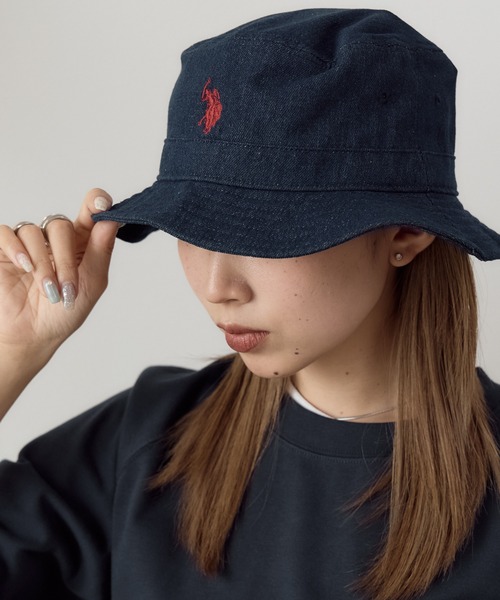 U.S. POLO ASSN.（ユーエスポロアッスン）の「U.S. POLO ASSN./ユーエスポロアッスン バケットハット（ハット・メンズ・ブラック/ベージュ/オフホワイト/インディゴブルー/ライトインディゴブルー/ネイビー・FREE）」の5枚目の写真