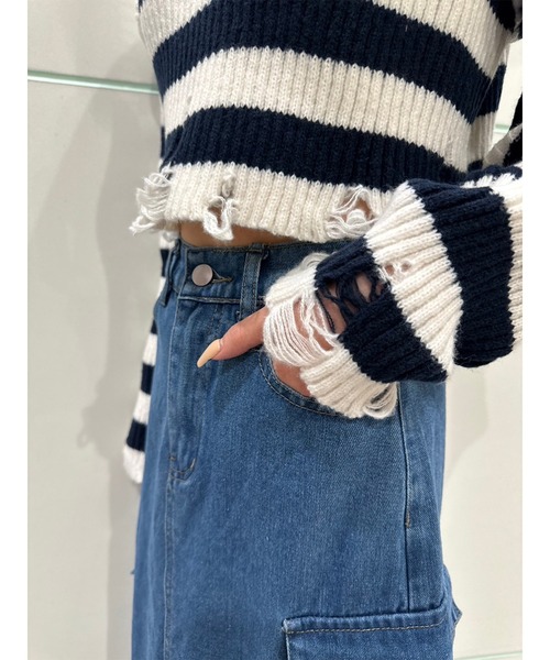 EGOIST（エゴイスト）の「ポケット付デニムワークロングスカート（デニムスカート・レディース・ブルー・M/S）」の8枚目の写真