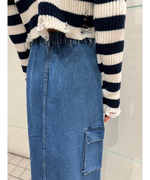 EGOIST（エゴイスト）の「ポケット付デニムワークロングスカート（デニムスカート・レディース・ブルー・M/S）」の10枚目の写真