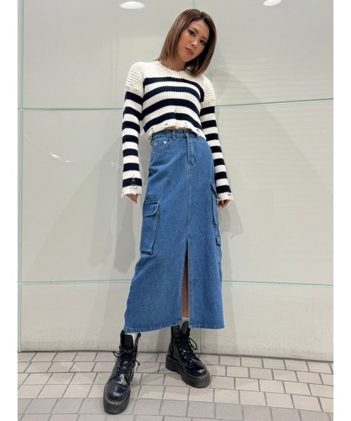 デニム ロングスカート 前後ポケット付き 楽天市場】デニム ロングスカート デニムスカート ポケット付き