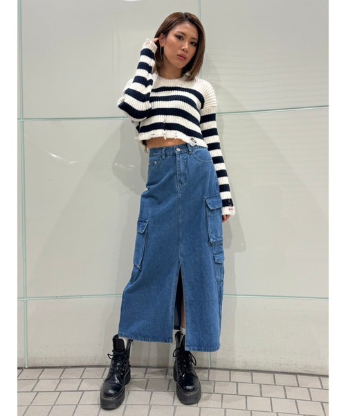 EGOIST（エゴイスト）の「ポケット付デニムワークロングスカート（デニムスカート・レディース・ブルー・M/S）」の14枚目の写真