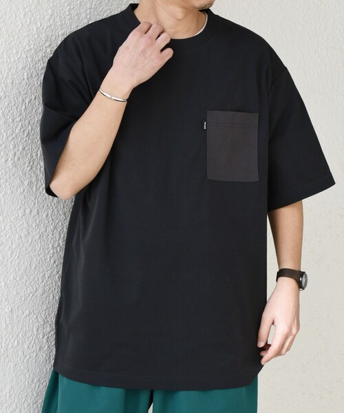 SHIPS any（シップス エニィ）の「【WEB限定】SHIPS any:〈撥水加工〉Teflon EcoElite(TM) ナイロンポケット Tシャツ◇（Tシャツ/カットソー・メンズ・ブラック/グレー/ホワイト/ライトグリーン/ホワイト系/ダークグレー/ケリーグリーン/チャコールグレー/グリーン・SMALL/MEDIUM/LARGE/X-LARGE）」の17枚目の写真