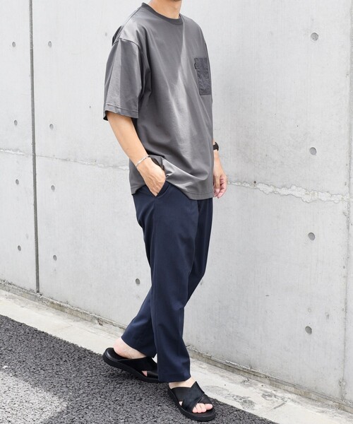 SHIPS any（シップス エニィ）の「【WEB限定】SHIPS any:〈撥水加工〉Teflon EcoElite(TM) ナイロンポケット Tシャツ◇（Tシャツ/カットソー・メンズ・ブラック/グレー/ホワイト/ライトグリーン/ホワイト系/ダークグレー/ケリーグリーン/チャコールグレー/グリーン・SMALL/MEDIUM/LARGE/X-LARGE）」の21枚目の写真