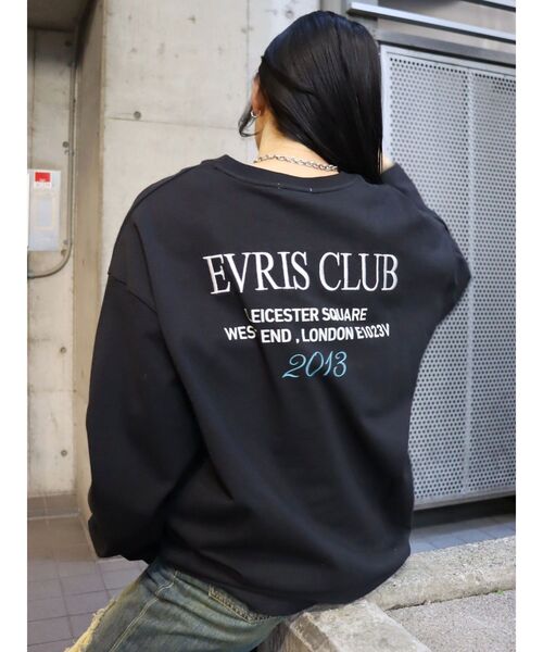EVRIS（エヴリス）の「EVRIS CLUBロンT（Tシャツ/カットソー・レディース・ホワイト/ブラック/ネイビー・FREE）」の2枚目の写真